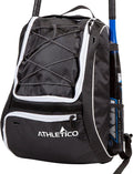 Athletico Baseball Bat Bag - Backpack for Baseball, T-Ball & Softball Equipment & Gear for Youth and Adults | Holds Bat, Helmet, Glove, & Shoes |Shoe Compartment & Fence Hook
