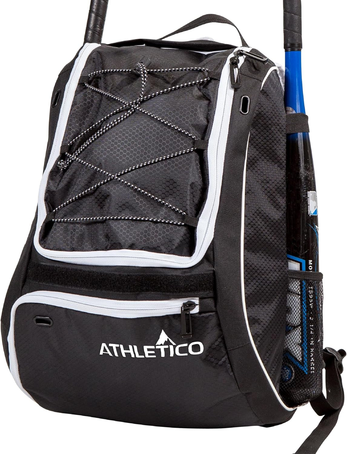 Athletico Baseball Bat Bag - Backpack for Baseball, T-Ball & Softball Equipment & Gear for Youth and Adults | Holds Bat, Helmet, Glove, & Shoes |Shoe Compartment & Fence Hook