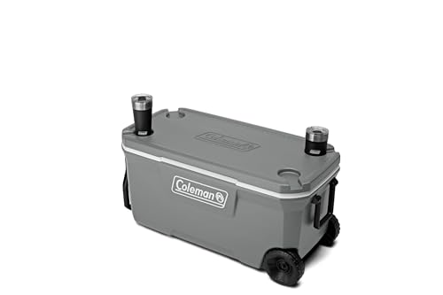 Coleman Classic Series Insulated Portable Rolling Cooler with Wheels, Leak-Resistant Outdoor Hard Cooler Keeps Ice up to 5 Days, 100-Quart