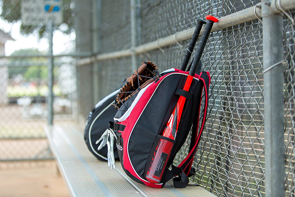 Athletico Baseball Bat Bag - Backpack for Baseball, T-Ball & Softball Equipment & Gear for Youth and Adults | Holds Bat, Helmet, Glove, & Shoes |Shoe Compartment & Fence Hook