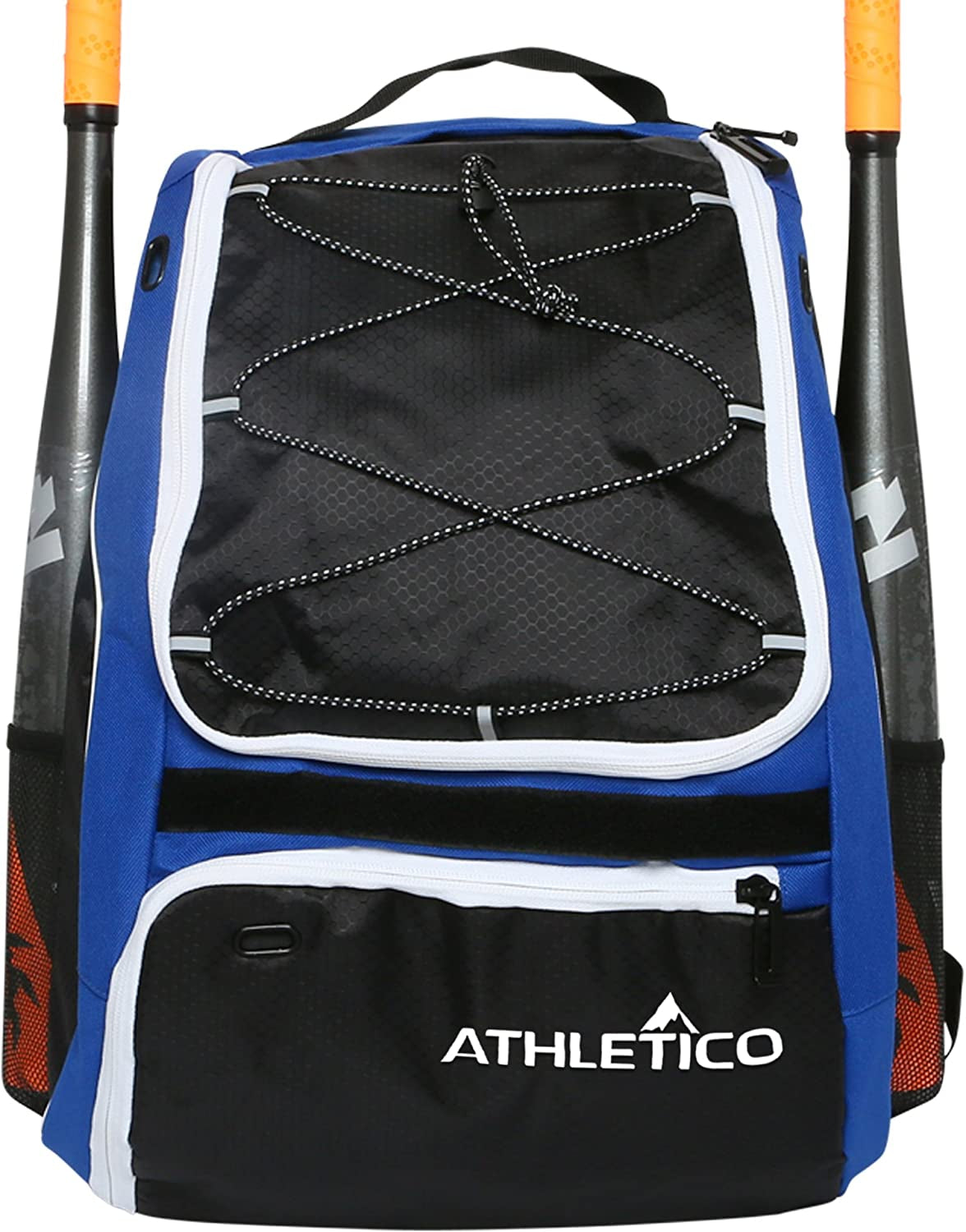 Athletico Baseball Bat Bag - Backpack for Baseball, T-Ball & Softball Equipment & Gear for Youth and Adults | Holds Bat, Helmet, Glove, & Shoes |Shoe Compartment & Fence Hook
