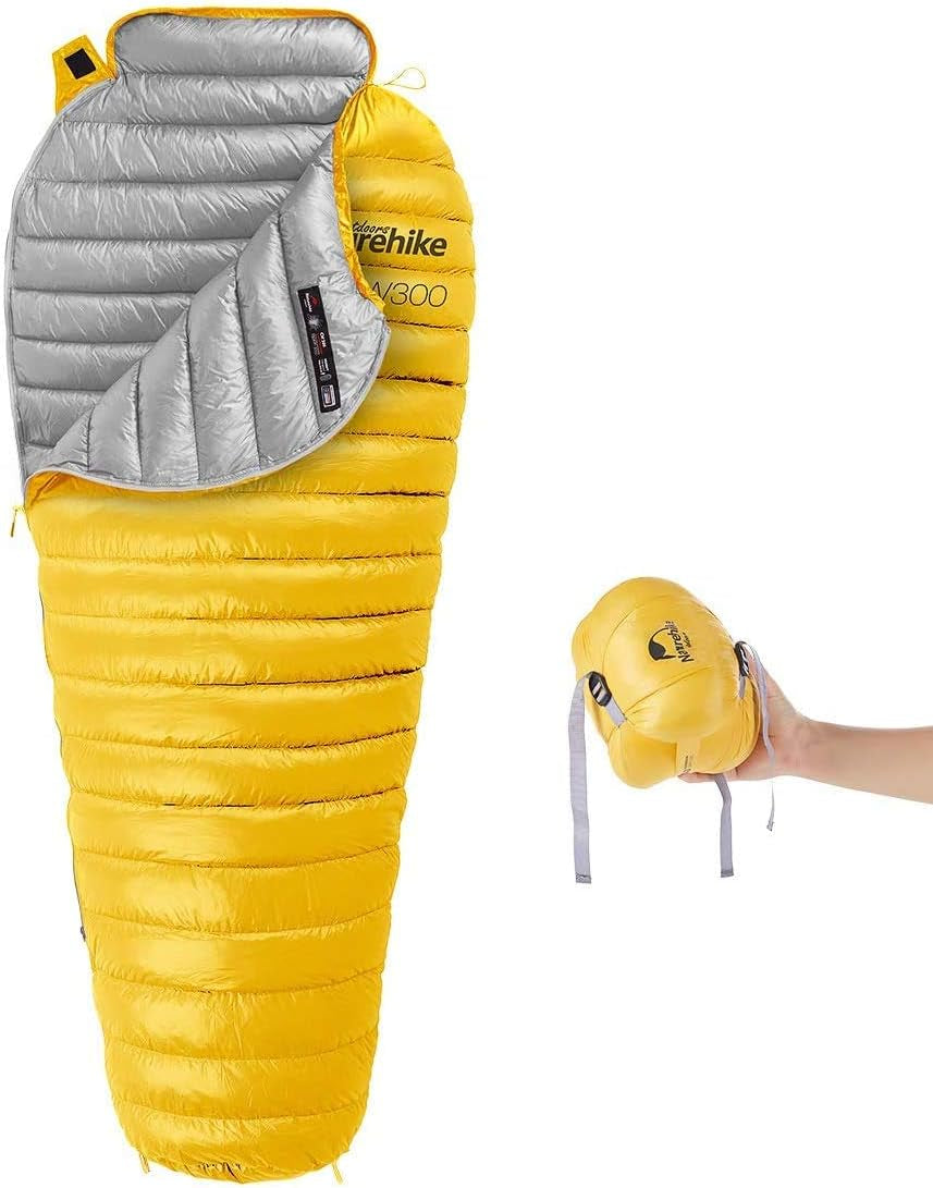 Naturehike 0 Degree Mummy Goose down Sleeping Bag, Compact Ultralight Sleeping Bag for Adults Cold Weather