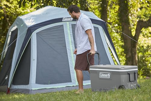 Coleman Classic Series Insulated Portable Rolling Cooler with Wheels, Leak-Resistant Outdoor Hard Cooler Keeps Ice up to 5 Days, 100-Quart