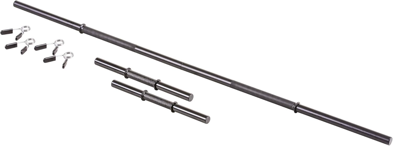 US Weight 105 Pound Barbell Weight Set for Home Gym| Adjustable Weight Set with Two Dumbbell Bars and Full 6 Ft Bar, Black