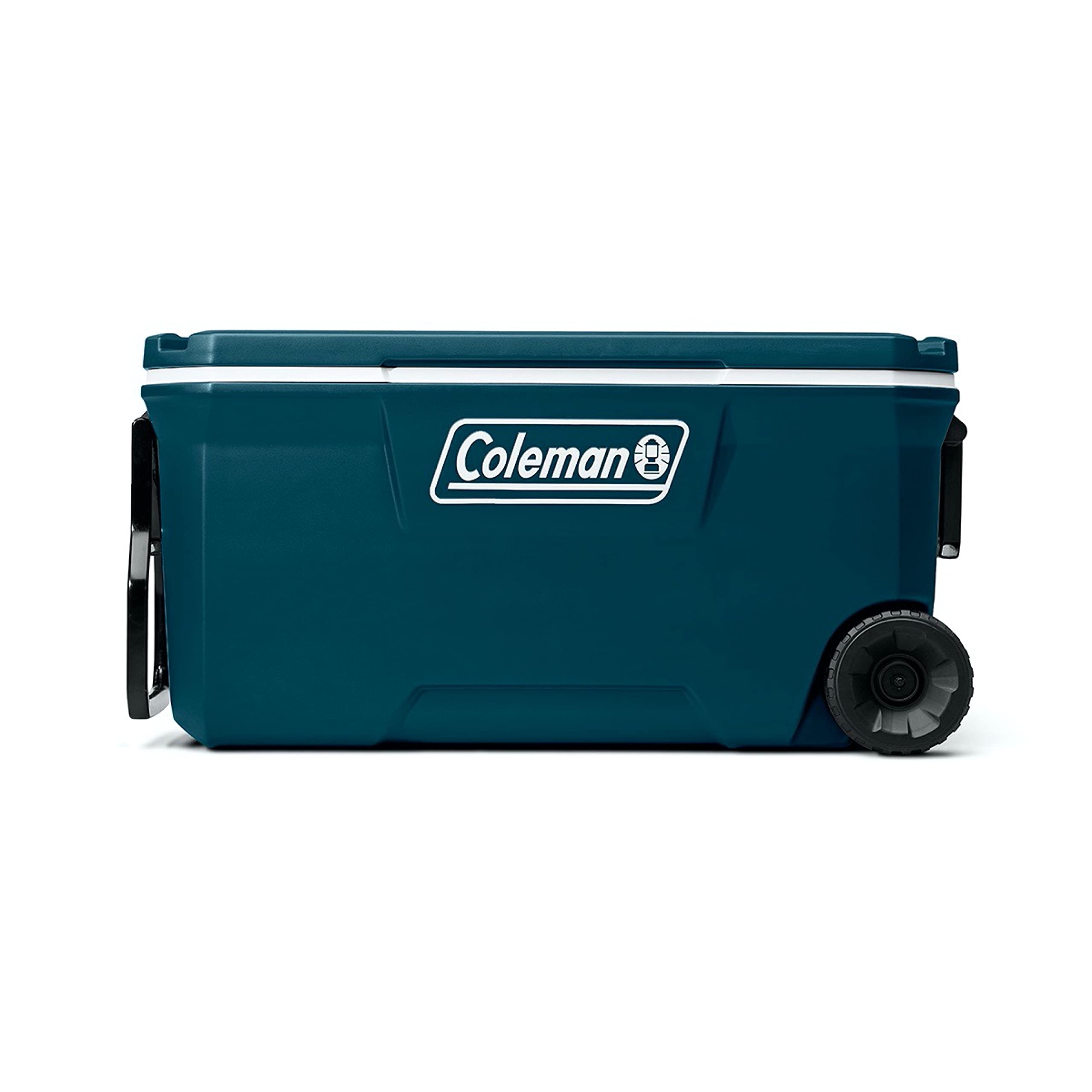 Coleman Classic Series Insulated Portable Rolling Cooler with Wheels, Leak-Resistant Outdoor Hard Cooler Keeps Ice up to 5 Days, 100-Quart