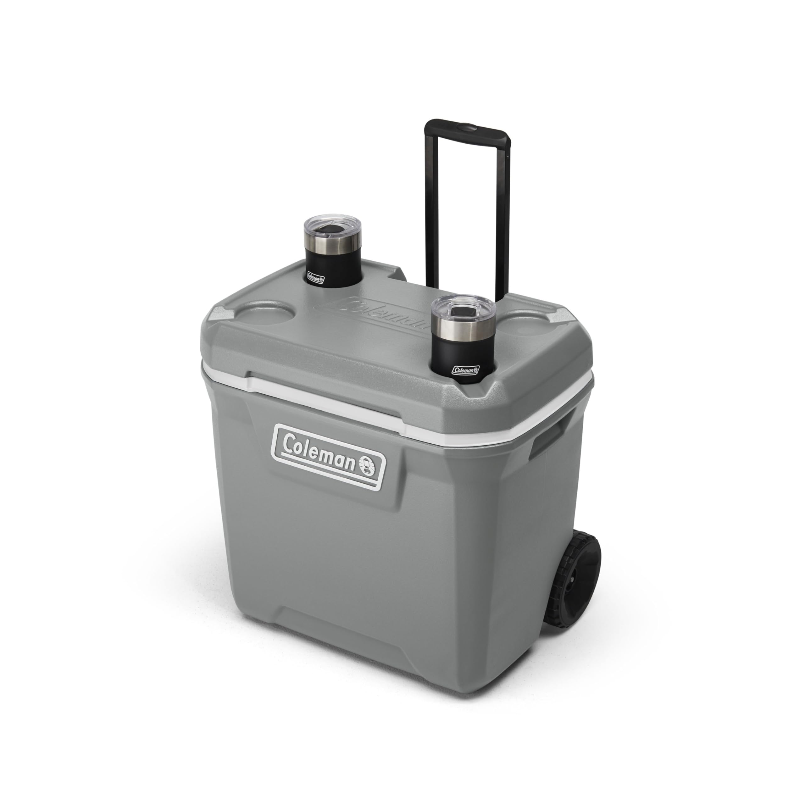 Coleman Classic Series Insulated Portable Rolling Cooler with Wheels, Leak-Resistant Outdoor Hard Cooler Keeps Ice up to 5 Days, 100-Quart