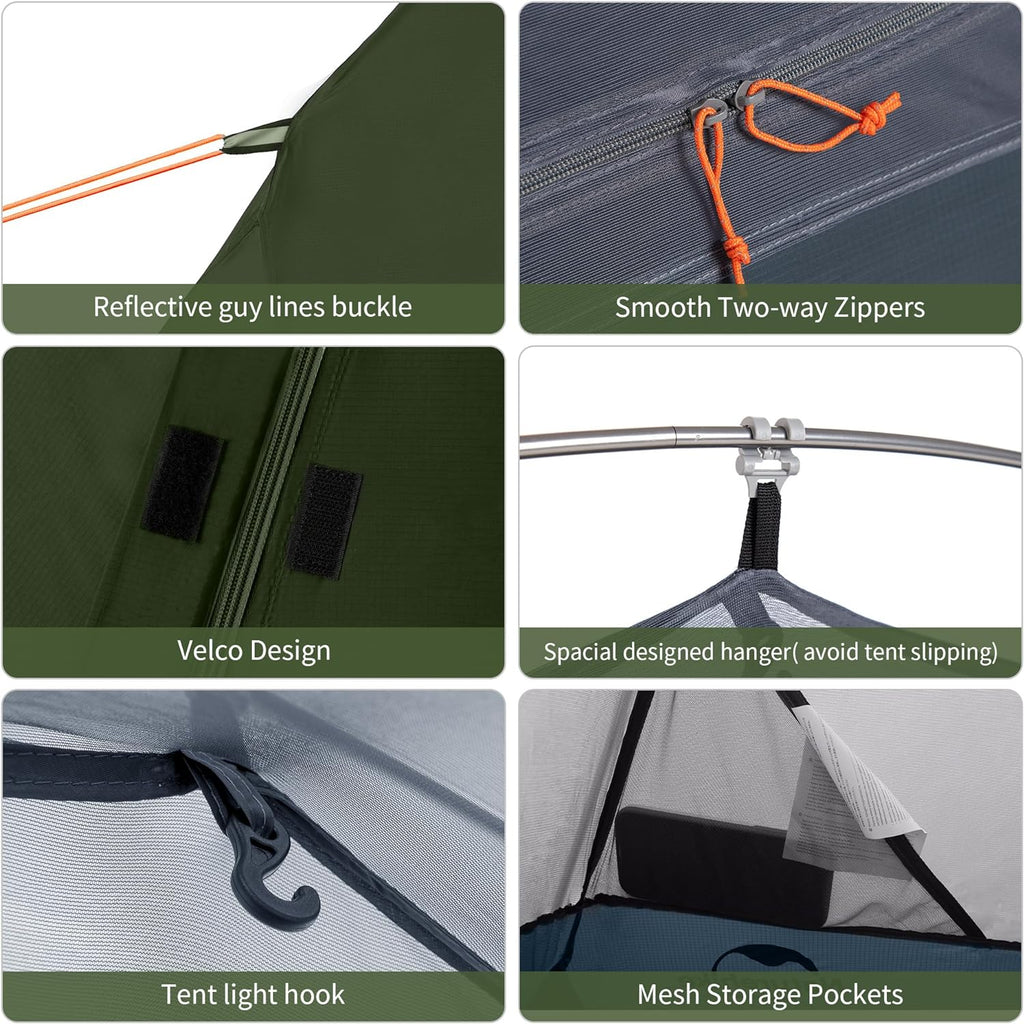 Naturehike Bikepacking 1 Person Tent, Waterproof Easy Set up Free Standing Single Person Tent, Lightweight Backpacking Tent for 1 Person, One Person Tent with Footprint Included