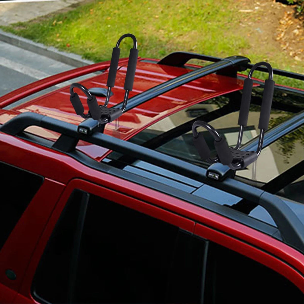 2 Pair Canoe Boat Kayak Car SUV Truck Top Roof Rack Mount Carrier J Cross Bar