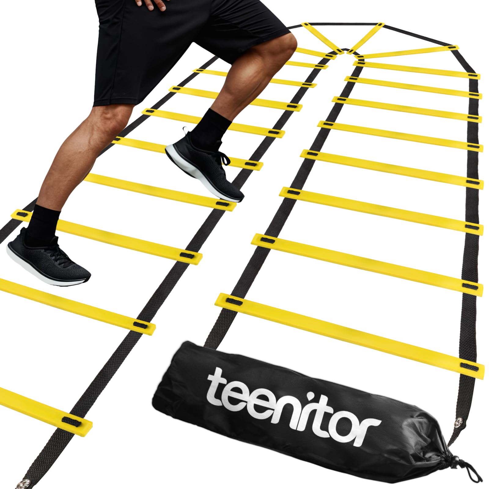Teenitor Agility Ladder Speed Ladder Training Ladder for Soccer, Speed, Football Fitness Feet Training Carry Bag Agility Training Equipment 13 rungs, 23 feet