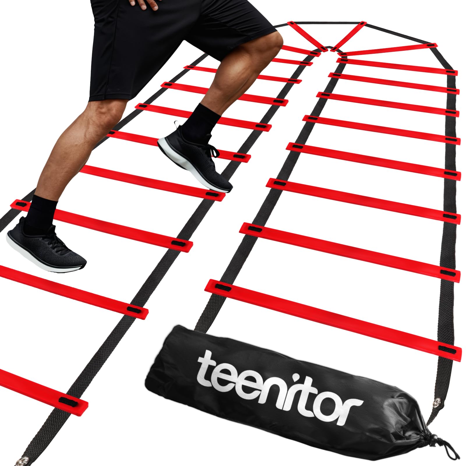 Teenitor Agility Ladder Speed Ladder Training Ladder for Soccer, Speed, Football Fitness Feet Training Carry Bag Agility Training Equipment 13 rungs, 23 feet