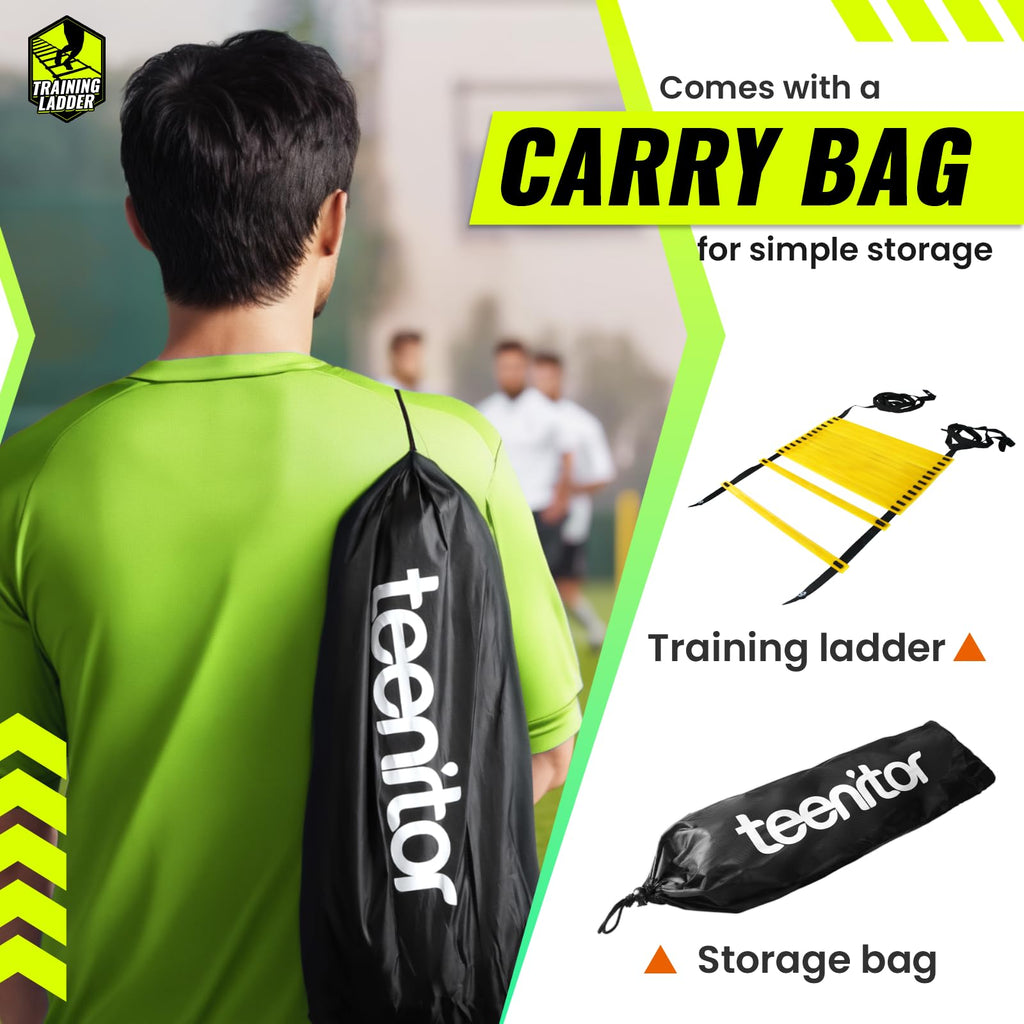 Teenitor Agility Ladder Speed Ladder Training Ladder for Soccer, Speed, Football Fitness Feet Training Carry Bag Agility Training Equipment 13 rungs, 23 feet