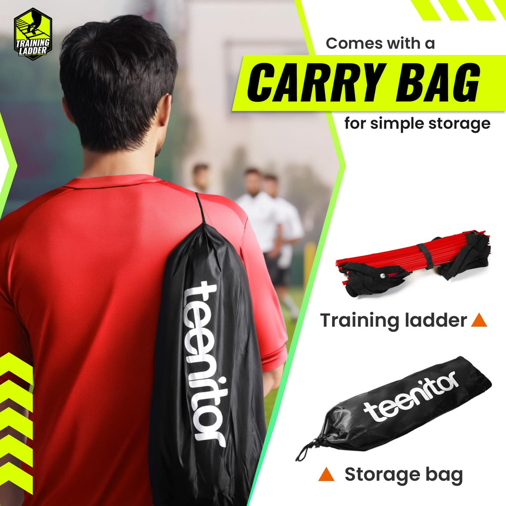 Teenitor Agility Ladder Speed Ladder Training Ladder for Soccer, Speed, Football Fitness Feet Training Carry Bag Agility Training Equipment 13 rungs, 23 feet