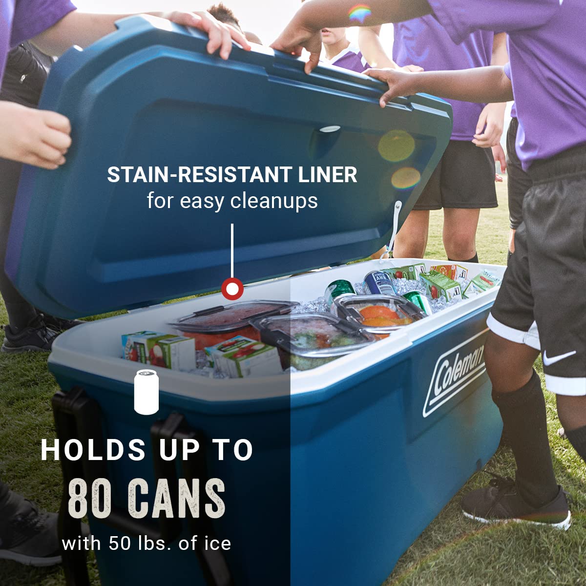 Coleman Classic Series Insulated Portable Rolling Cooler with Wheels, Leak-Resistant Outdoor Hard Cooler Keeps Ice up to 5 Days, 100-Quart