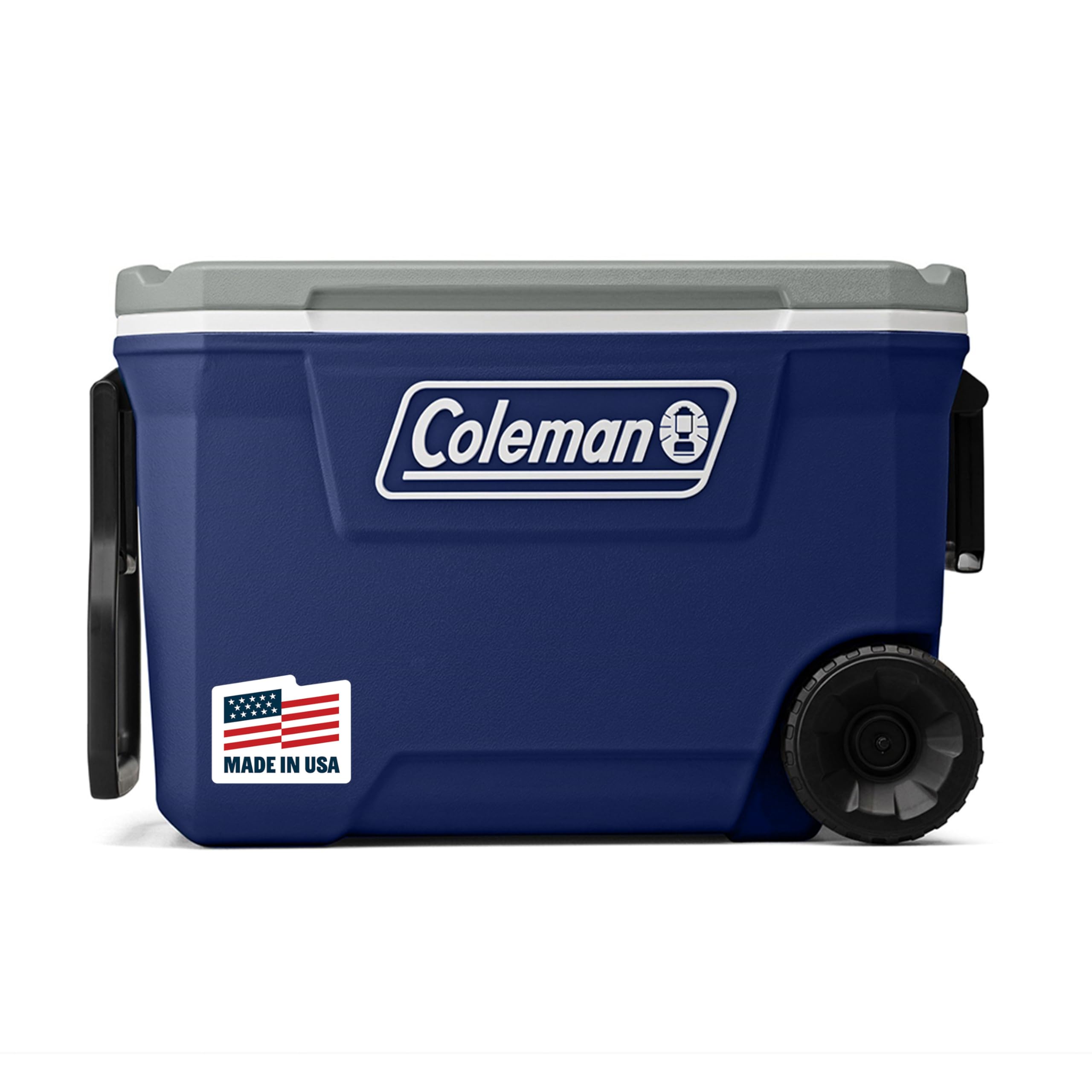 Coleman Classic Series Insulated Portable Rolling Cooler with Wheels, Leak-Resistant Outdoor Hard Cooler Keeps Ice up to 5 Days, 100-Quart
