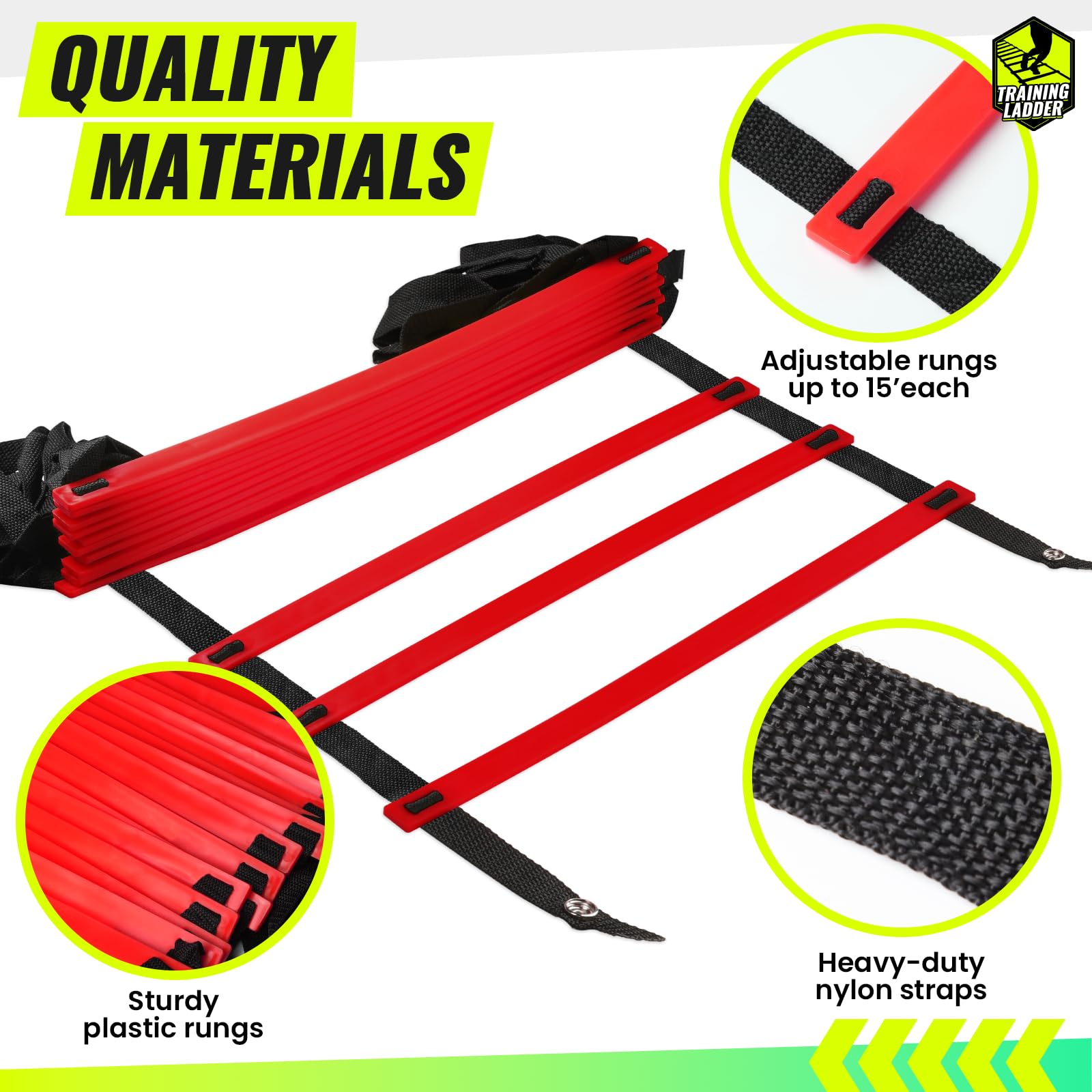 Teenitor Agility Ladder Speed Ladder Training Ladder for Soccer, Speed, Football Fitness Feet Training Carry Bag Agility Training Equipment 13 rungs, 23 feet