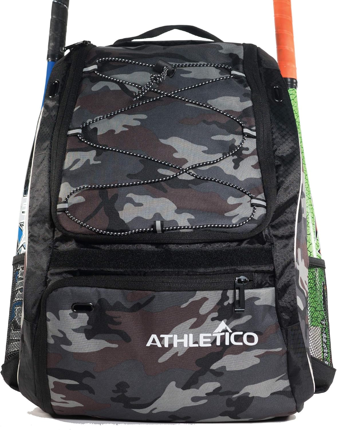 Athletico Baseball Bat Bag - Backpack for Baseball, T-Ball & Softball Equipment & Gear for Youth and Adults | Holds Bat, Helmet, Glove, & Shoes |Shoe Compartment & Fence Hook