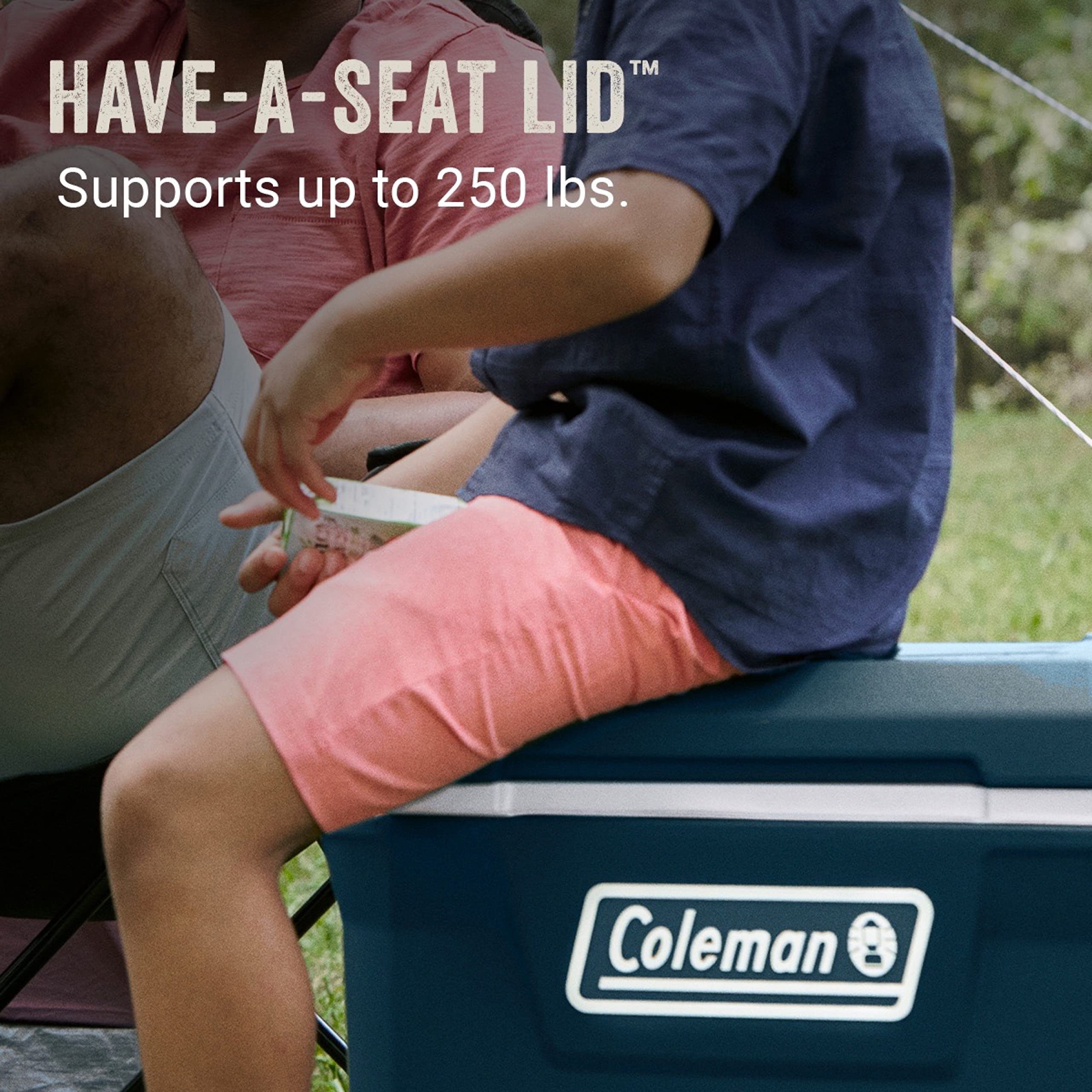 Coleman Classic Series Insulated Portable Rolling Cooler with Wheels, Leak-Resistant Outdoor Hard Cooler Keeps Ice up to 5 Days, 100-Quart