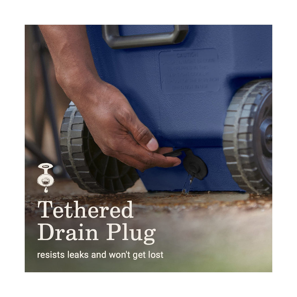 Coleman Classic Series Insulated Portable Rolling Cooler with Wheels, Leak-Resistant Outdoor Hard Cooler Keeps Ice up to 5 Days, 100-Quart