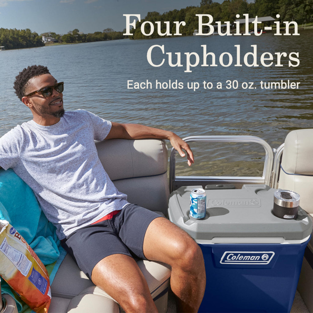 Coleman Classic Series Insulated Portable Rolling Cooler with Wheels, Leak-Resistant Outdoor Hard Cooler Keeps Ice up to 5 Days, 100-Quart