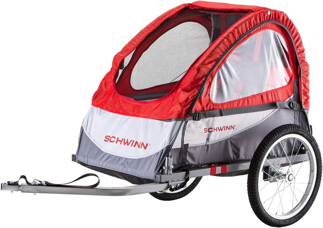 Schwinn Trailblazer Plus, Trailblazer, Joyrider or Echo Kids Bike Trailer, Single or Double Seat, Universal Coupler, Folding Frame, Quick-Release Wheels, Canopy, Schwinn Bike Trailer for Kids