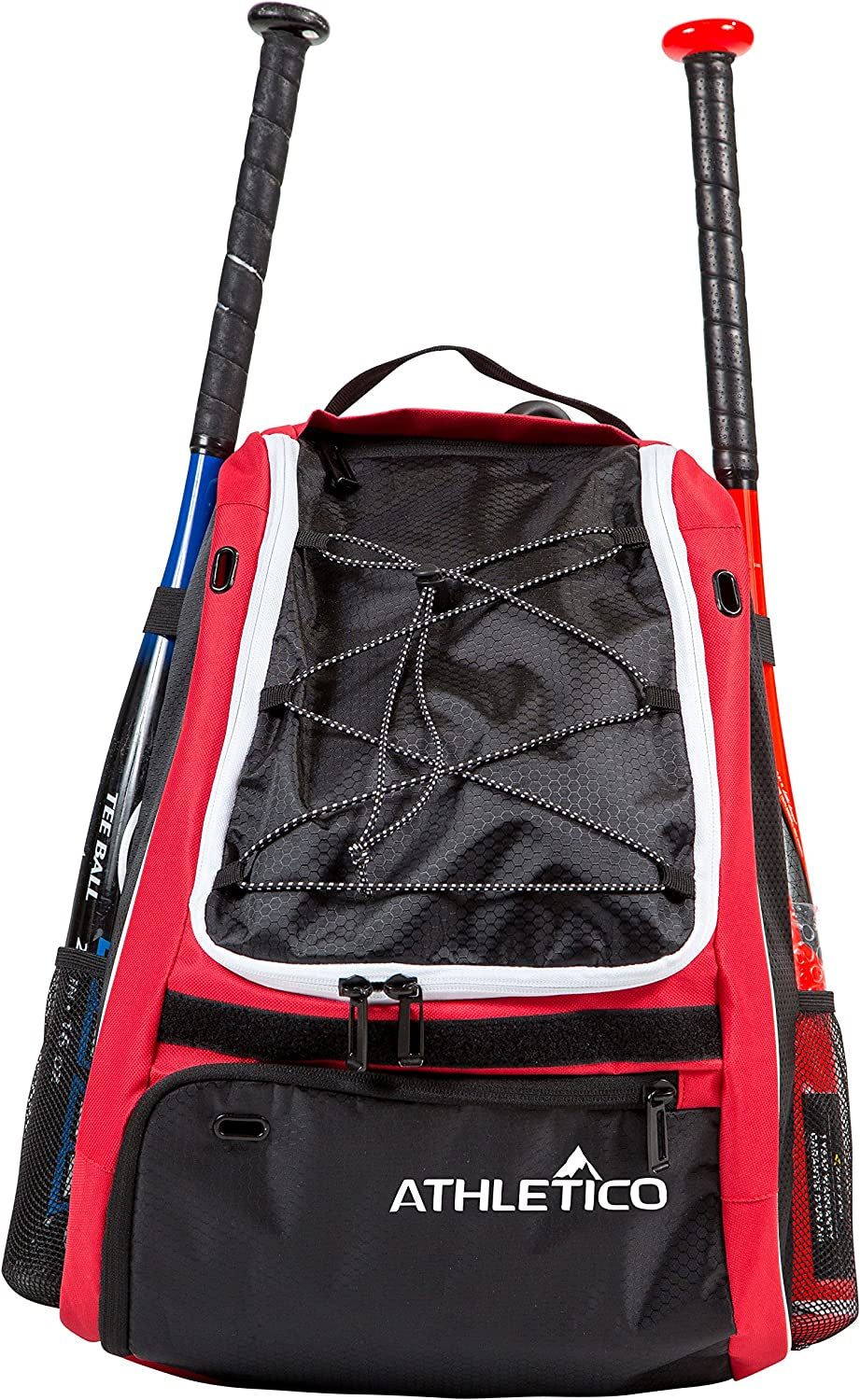 Athletico Baseball Bat Bag - Backpack for Baseball, T-Ball & Softball Equipment & Gear for Youth and Adults | Holds Bat, Helmet, Glove, & Shoes |Shoe Compartment & Fence Hook