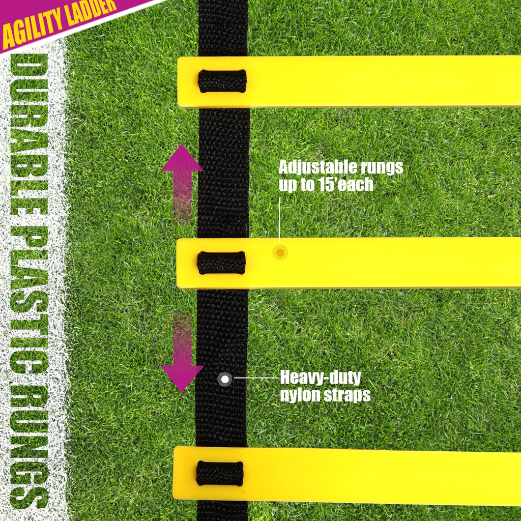 Teenitor Agility Ladder Speed Ladder Training Ladder for Soccer, Speed, Football Fitness Feet Training Carry Bag Agility Training Equipment 13 rungs, 23 feet