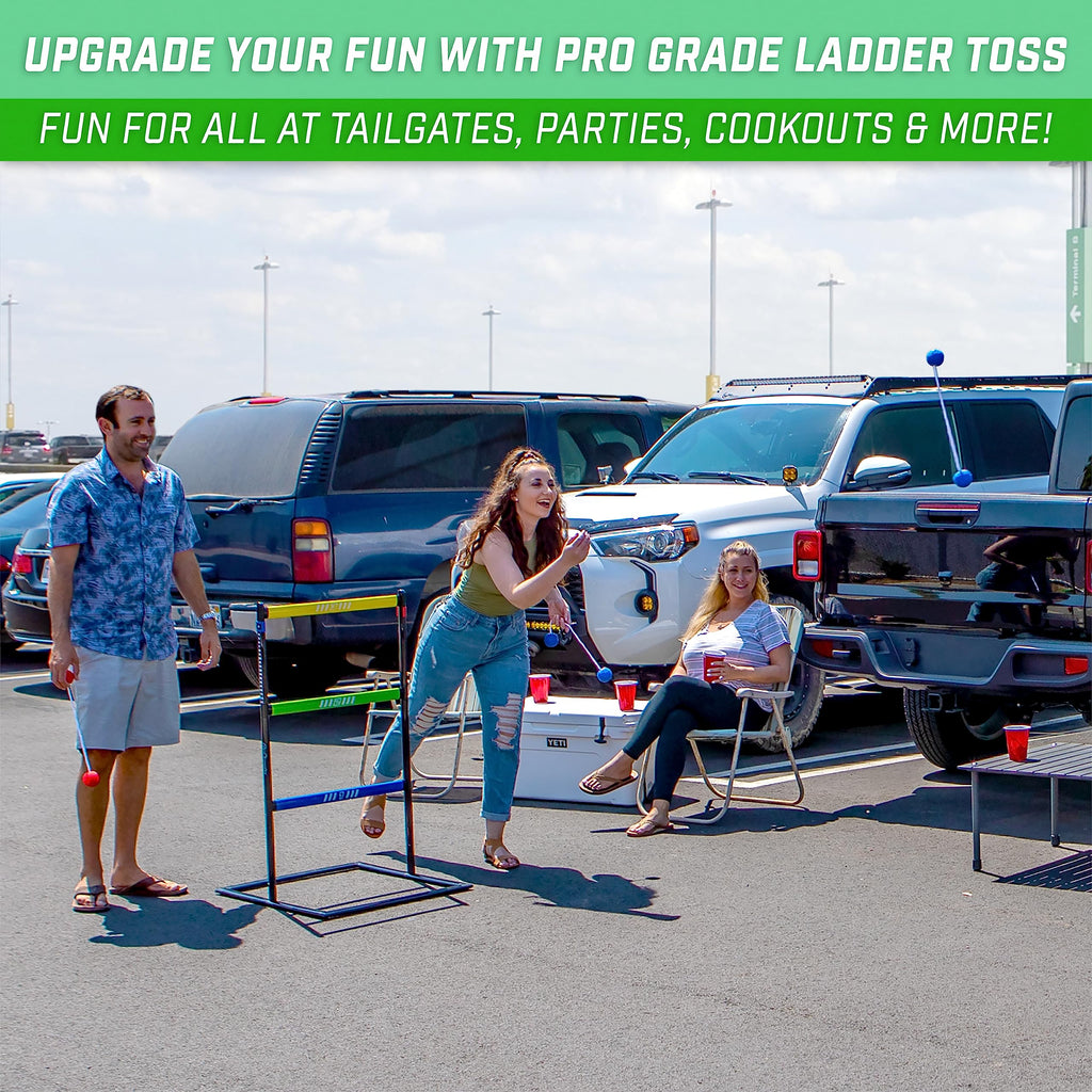 GoSports Ladder Toss Indoor & Outdoor Game Set with 6 Soft Rubber Bolo Balls and Travel Carrying Case - Choose Pro or Classic
