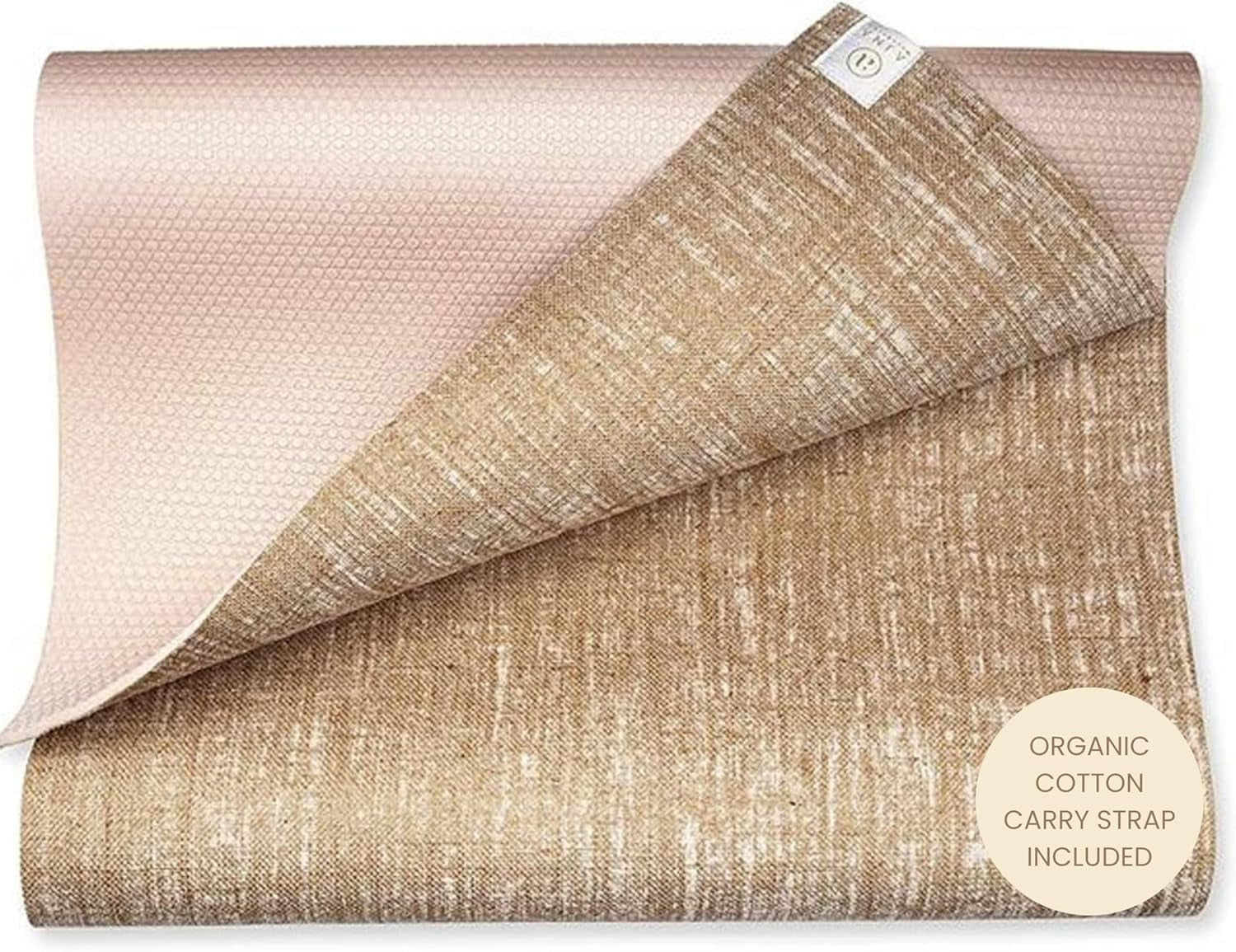 Ajna Organic Yoga Mat - Natural Jute Yoga Mats - Large Non Slip Eco Friendly Yoga Mats with Carrying Strap - Reversible Jute per - Extra Long Yoga Mat 72 Inch - 5Mm - All Types of Yoga - Vegan