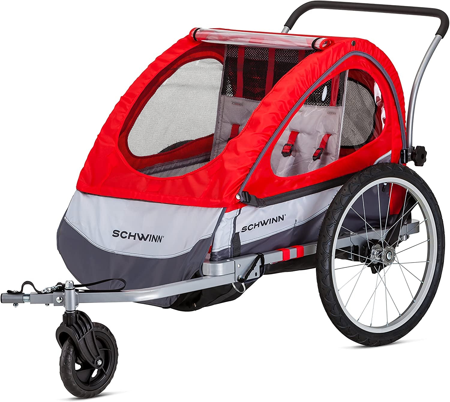 Schwinn Trailblazer Plus, Trailblazer, Joyrider or Echo Kids Bike Trailer, Single or Double Seat, Universal Coupler, Folding Frame, Quick-Release Wheels, Canopy, Schwinn Bike Trailer for Kids