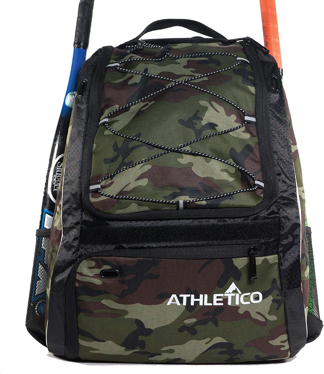 Athletico Baseball Bat Bag - Backpack for Baseball, T-Ball & Softball Equipment & Gear for Youth and Adults | Holds Bat, Helmet, Glove, & Shoes |Shoe Compartment & Fence Hook