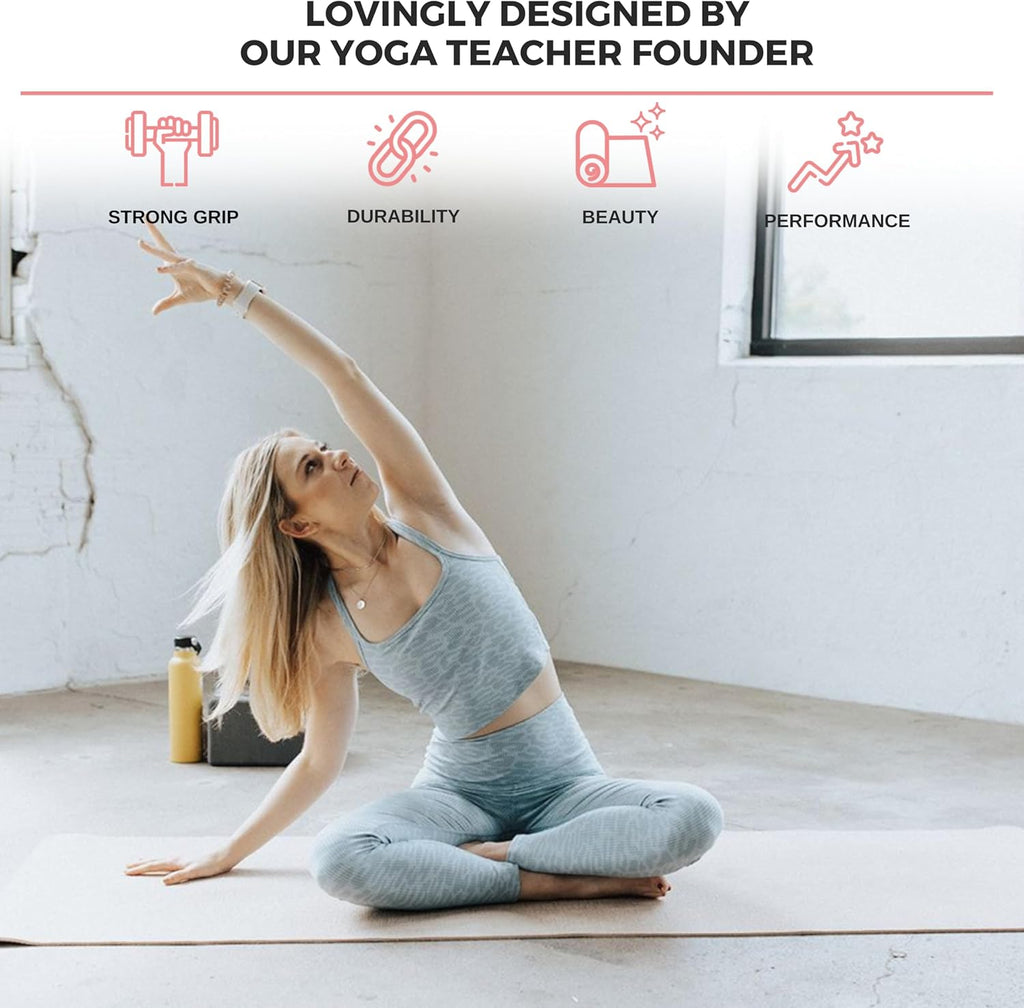 Ajna Organic Yoga Mat - Natural Jute Yoga Mats - Large Non Slip Eco Friendly Yoga Mats with Carrying Strap - Reversible Jute per - Extra Long Yoga Mat 72 Inch - 5Mm - All Types of Yoga - Vegan