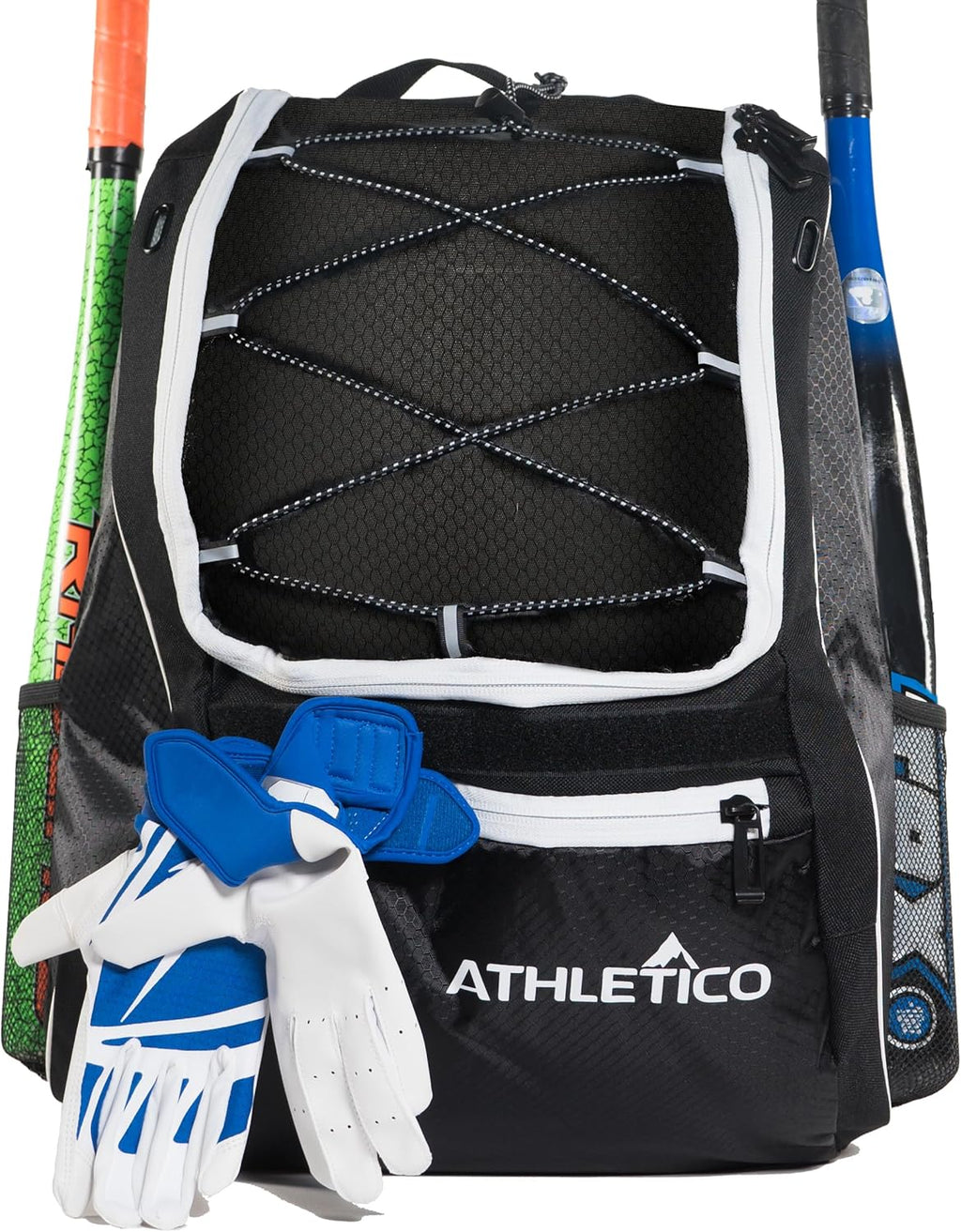 Athletico Baseball Bat Bag - Backpack for Baseball, T-Ball & Softball Equipment & Gear for Youth and Adults | Holds Bat, Helmet, Glove, & Shoes |Shoe Compartment & Fence Hook