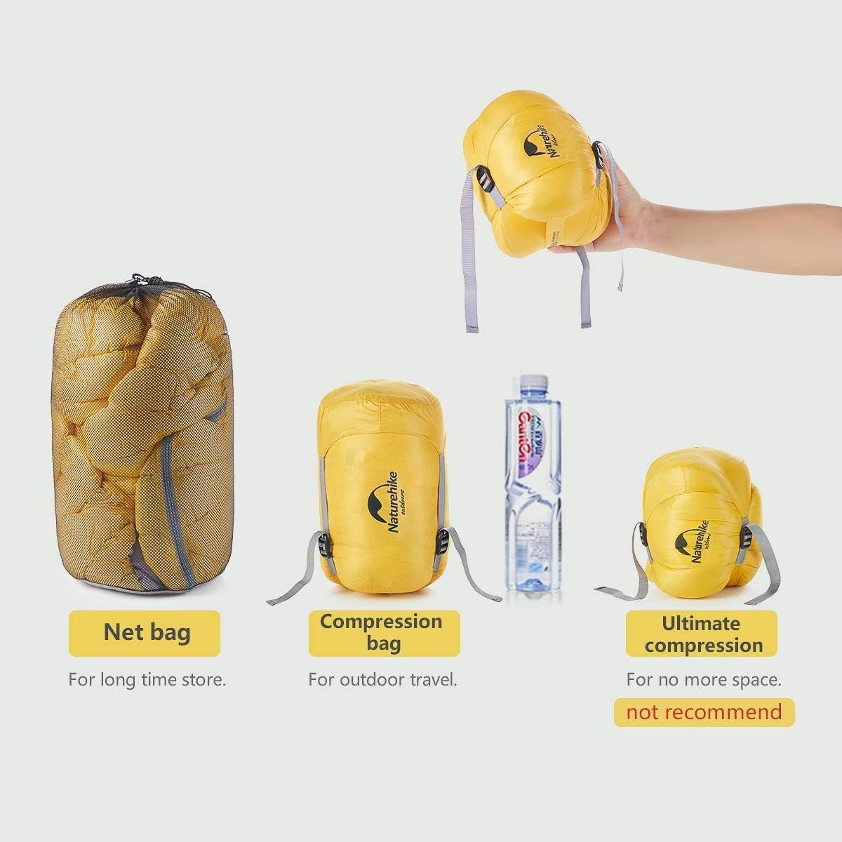 Naturehike 0 Degree Mummy Goose down Sleeping Bag, Compact Ultralight Sleeping Bag for Adults Cold Weather