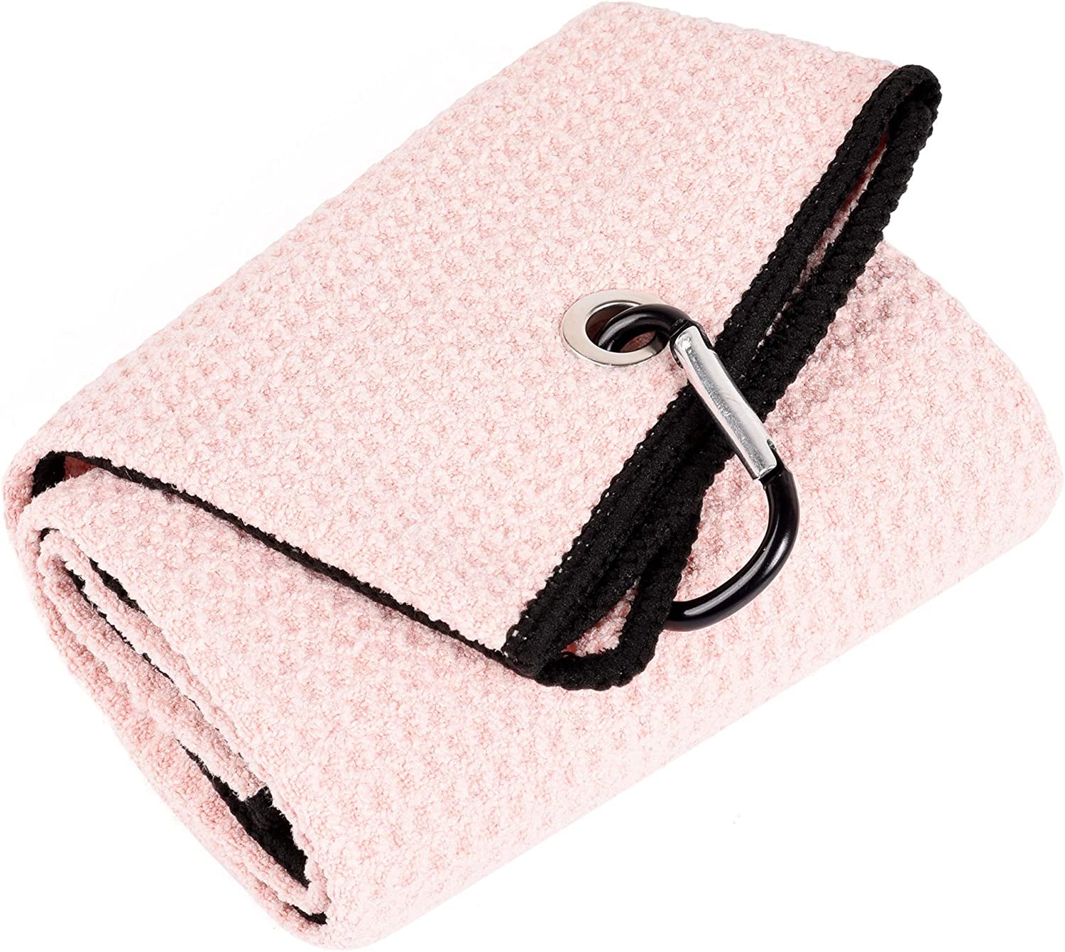 Mile High Life Tri-Fold Golf Towel | Premium Microfiber Fabric | Waffle Pattern | with Heavy Duty Carabiner Clip | Golf Towel for Men and Women (Orange)