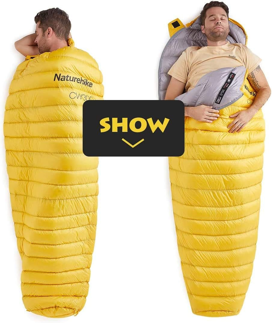 Naturehike 0 Degree Mummy Goose down Sleeping Bag, Compact Ultralight Sleeping Bag for Adults Cold Weather