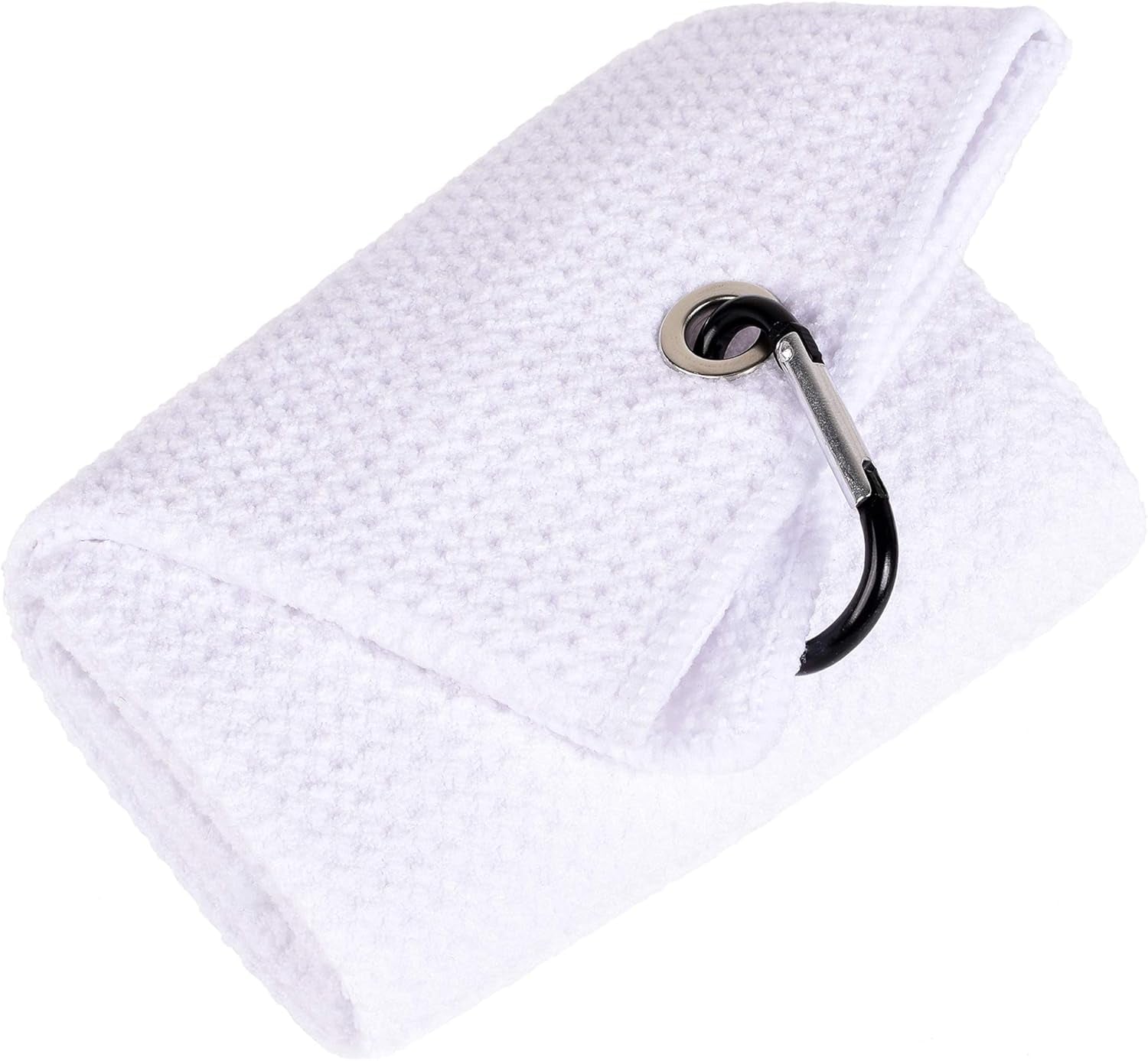 Mile High Life Tri-Fold Golf Towel | Premium Microfiber Fabric | Waffle Pattern | with Heavy Duty Carabiner Clip | Golf Towel for Men and Women (Orange)