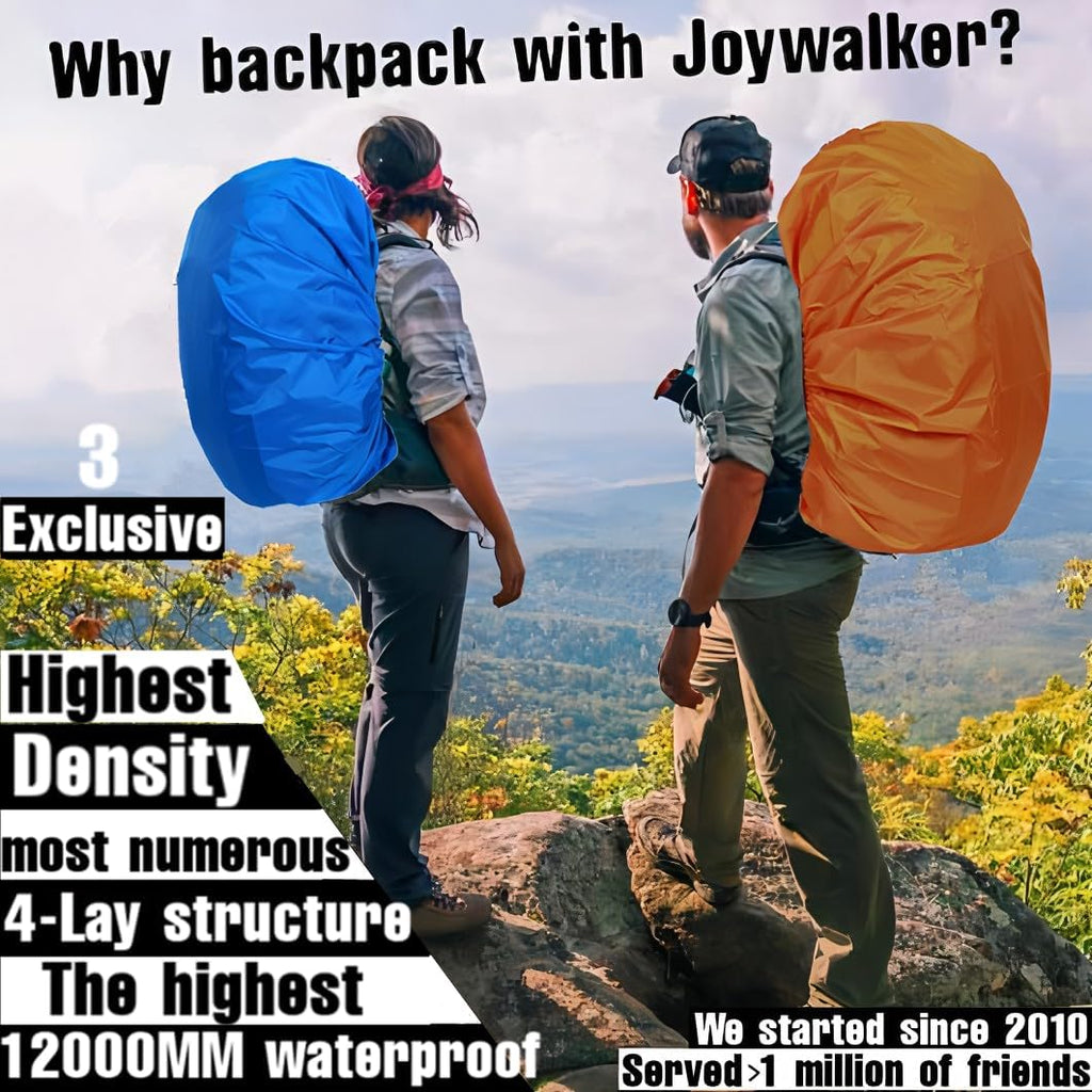 Joy Walker Waterproof Backpack Rain Cover, 12000Mm Ultra-Waterproof, Upgraded Ultra-Strong Multilayers, Antislip Buckle Strap